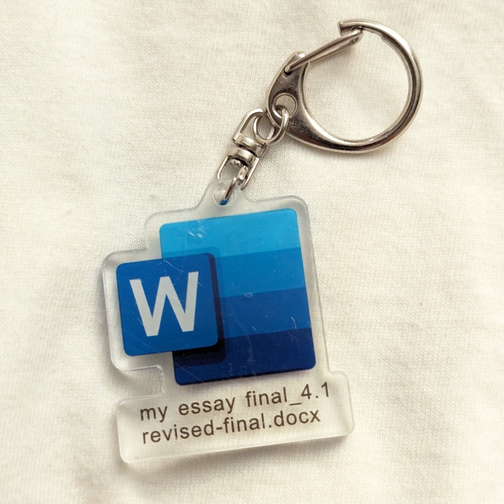 Designer funny keychain Microsoft Word
